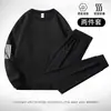 [Conjunto de Dos Piezas] Traje Deportivo Cuello Redondo Hombre Talla Grande Casual Primavera y Otoño Manga Larga Sudadera Nueva Traje Conjunto Completo