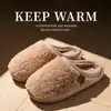 Pantuflas de Algodón Cixi Suela Gruesa para Mujer Invierno Uso en Casa Primavera y Otoño Interior Antideslizantes Cálidas Zapatos de Confinamiento para el Hogar Pareja Hombre