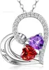 Collar de Plata de Ley S925 con Forma de Corazón de Alta Venta Transfronteriza para Mujer, Colgante de Moda con Imitación de Moissanita, Cadena para Clavícula, Regalo de San Valentín