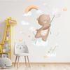 Pegatinas de pared con diseño de osito de peluche y diente de león, arcoíris, para decoración de habitación infantil de jardín de infancia, papel pintado para fiestas, pegatinas autoadhesivas.