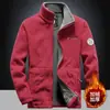 Nuevo abrigo de polar para hombre de primavera y otoño, abrigo de polar grueso forrado para otoño e invierno, chaqueta casual para exteriores de lana de cordero, suéter para hombre