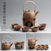 Cerámica Leña Vigas Elevadoras Hogar Cerámica Gruesa Tetera Retro Japonés Estufa Cálida para Té Cuerda Anti-Quemaduras Juego de Té Kung Fu