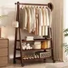 Perchero de pie, tendedero de bambú para dormitorio, perchero simple para el hogar, colgador de ropa, estante de almacenamiento
