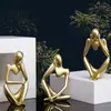 Decoração de Figura de Resina Dourada de Luxo Nórdico para Armário de Vinho, Divisória e Rack de TV