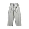 Yidao Vintage 2026 Outono Novo Estilo Americano Tendência Design Patchwork Desconstruído Cor Sólida Solto Casual Esportivo Calça de Moletom