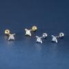 Pendientes de Estrella de Diamante Único de Plata de Ley S925 Nalan para Mujer Lujo Accesible Joyería para Orejas de Hilo de Gama Alta de Nicho M02800