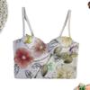 Sostén de Espina de Pescado Bordado Floral Rosa Sexy Interior Sostén con Copa Sentido de Alta Atmósfera Tirante Exterior