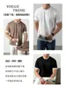 [Falso Dos Piezas] Camiseta de Manga Corta de Algodón Modal Sensible a la Humedad 60S de Gama Alta para Hombre en Verano, Fresca y Transpirable Antibacteriana Grado 5A