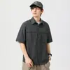 Camisa Nueva de Verano de Manga Corta para Hombre Holgada Talla Grande Ropa de Trabajo Delgada Retro Camisa Chaqueta Casual Top Trendy 2025