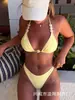 Suministro exclusivo de comercio electrónico transfronterizo: Nuevo bikini sexy y elegante de color liso de dos piezas disponible en stock de fábrica