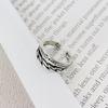 Anillo de plata antigua chapado en cobre estilo coreano con extremo abierto desgastado vintage, anillo para todo tipo de cabello.