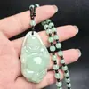 Colgante de Buda de Jade Imitación Cadena de Suéter Colgante de Buda Panzón Cadena de Cuentas de Buda Maitreya Wushi Pai Transmisión en Vivo Estilo Transfronterizo Regalo