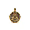 Pingente de Caixa Gawa Thangka dos Cinco Budas da Riqueza em Aço Inoxidável Mini Thangka Estilo Xizang 1,5cm