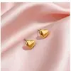 Lele Joias Brincos de Tarraxa Coração Dourado em Aço Inoxidável Moda Simples Mini Estilosos para o Trabalho Brincos Femininos Joias Elegantes