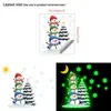 Boneco de Neve de Natal Desenho Animado Árvore de Natal Adesivos Luminosos Autoadesivos Removíveis Sem Danos às Paredes Decoração de Parede de Quarto Sala de Estar