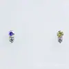 Pendientes de aleación de titanio ASTMF-13 ultrapequeños de circonita con forma de cacahuete, pendientes de piercing labial de titanio G23 con rosca interna de circonita