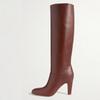Talla Europea Exportación Estrella Botas de Caballero Rectas de Tacón Alto Iguales para Mujer Otoño e Invierno 2025 Botas Altas de Cuero Genuino Botas de Moda Versátiles