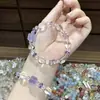 Conjunto de Pulseras de Cristal Natural Morado Litio Multicolor Cristal Blanco Aguamarina Nuevo Regalo para Mujeres Pulsera Apilable que Realza el Cutis