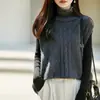 Chaleco de punto en capas 100% lana, nuevo suéter chaleco sin mangas de punto trenzado de cuello medio alto para mujer de otoño e invierno