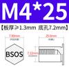 Yishenglong Pernos Remachables para Agujero Ciego de Acero Inoxidable Tuercas Remachables Placa de Presión Hexagonal Rosca Bsos-M3M4