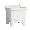 Lavabo Fregadero Pequeño Integrado para Uso Doméstico, Adecuado para Balcón o Baño, Lavabo Fregadero de Cerámica Alto Independiente
