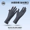 Guantes de Verano para Protección Solar para Mujer Largos de Secado Rápido de Seda de Hielo Protección Solar Protección UV Conducción Ciclismo Dedo Descubierto Guantes Táctiles