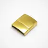 Fivela Magnética de Aço Inoxidável Fivela Plana Pulseira de Corda de Couro com Borda Oleada Junta de Pulseira Acessórios para Joias DIY Cabeça de Fivela Magnética