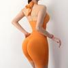 2022 Nova Roupa Íntima Esportiva Europeia e Americana Decote Feminino Top Yoga Roupa Externa Roupas Fitness Primavera e Verão À Prova de Choque Reunindo Belas Costas