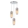 Lustre de Ilha de Cozinha de Cristal Americano Moderno para Sala de Estar, Quarto, Sala de Jantar, Bar 110V Luxo Leve Lustre de Teto de 3 Cabeças