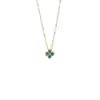 Collar de Flor de Cuatro Hojas con Circonita Verde para Mujer Lujo Accesible Nicho Gama Alta Cadena Fina para Clavícula Regalo de San Valentín 2025 Estilo Nuevo