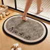Alfombra de baño de dibujos animados, alfombrilla absorbente de tierra de diatomeas para lavabo y entrada de inodoro, alfombrilla para pies resistente a la suciedad con absorción rápida de agua