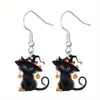 Aretes Colgantes Tema Halloween Transfronterizo Colección Linda para Fiesta Incluyendo Búho Sombrero Mágico Gato Fantasma