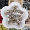 Accesorios de joyería DIY, venta al por mayor, bola de diamante de 14 mm y 15 mm con incrustaciones de diamantes de imitación cuadrados, agujero recto, diamante completo, hecho a mano con cuentas