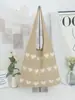 Bolsa Tote de Tricô Coração Nova Outono 2026, Bolsa de Tricô Fashionável Fresca e Simples, Bolsa de Ombro Única com Recortes