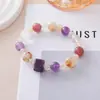 Pulseira de Cristal Natural com Pedras Coloridas para Mulheres, Estilo de Ouro e Jade de Alta Qualidade, Pulseira Versátil, Simples e Fashion