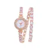 Reloj de Pulsera para Mujer de Moda Transfronterizo Nuevo Estilo Incrustado de Diamantes Lleno de Diamantes y Circonitas Pulsera Envuelto Venta al por Mayor de Comercio Exterior