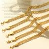 Estilo Ins Europeo y Americano Pulsera de Moda Exagerada Pulsera Sencilla de Acero de Titanio para Mujer Joyería de Oro de 18k para Hombre y Mujer E250