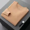 Suéter Nuevo de Lana 100% Pura para Hombre Otoño e Invierno Cuello Redondo Manga Larga Jersey Holgado Cálido Casual Tejido Capa Base