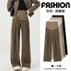 Pantalones de maternidad para otoño, adecuados para usar en exteriores, soportan el vientre durante el embarazo sin oprimirlo, pantalones de pierna ancha, pantalones largos de pierna recta para mujeres petites, ropa de invierno para maternidad