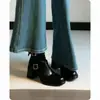 Botines de tacón alto para mujer Chuyuji 2026 Nuevos Botines Martin de suela gruesa con forro polar Otoño/Invierno, Estilo francés súper elegante, Tacón grueso, Corte ajustado