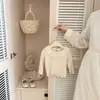 Top con Cuello de Encaje Volante Dulce para Niños Pequeños Camiseta Básica Suave Elástica de Manga Larga Primavera Otoño Elegante Estilo Princesa Ropa Interior