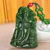Colgante de Jaspe Imitación Hetian Jade Verde Espinaca Material de Mongolia Exterior Colgante de Joyería de Jade para Regalo de Apertura de Ventas Modelo de Transmisión en Vivo