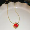 Set de Aretes y Collar de Zirconia Roja en Forma de Gota de Agua Transfronterizo Europeo y Americano, Cadena para Clavícula de Lujo Ligero de Nicho, Set de Joyería de Alta Gama