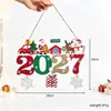 Novos Enfeites de Madeira Transfronteiriços 2027 com Letras em Inglês, Decorações de Mesa de Madeira para Árvore de Natal, Decorações Criativas de Natal