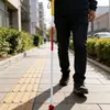 Bastón plegable para ciegos con cabeza giratoria esférica, Bastón para ciegos de aleación de aluminio, Mango colorido antideslizante, Bastón de ayuda para ciegos, Modelo para exteriores, Plegable