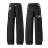 Pantalones de Mezclilla Cruda de Pierna Ancha Estilo Americano High-Street Cleanfit Sueltos de Pierna Recta Muxi Clothing de Alta Calidad para Hombre