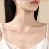 Collar de hoja de ginkgo de plata de ley 999 para mujer diseño de nicho de lujo ligero 2024 nuevo popular cadena de plata lisa regalo para novia