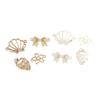 Colgante de Fresa de Oro Americano de 14K/Plata Pura Lazo Concha Recorte de Flor de Cerezo Pieza Conectora Accesorios de Joyería DIY