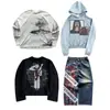 Conjunto de sudadera con capucha y pantalones de chándal estampados Y2K de manga larga para comercio exterior transfronterizo europeo y americano al por mayor