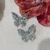 Pendientes de mariposa con circonita y aguja de plata, ligeros, lujosos, con un diseño de nicho exquisito y personalidad, elegantes y a la moda, que combinan con todo.
